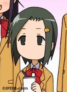 Girl With Green Hair Holding Notepad And Pencil GIF