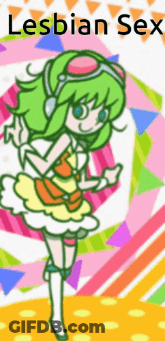 Girl With Green Hair Lesbian Sex GIF