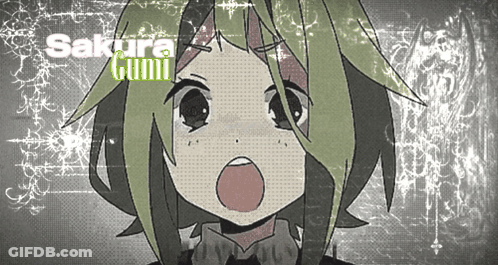 Girl With Green Hair Sakura Gumi GIF