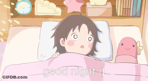 Girl With Green Hair Saying Goodnight GIF