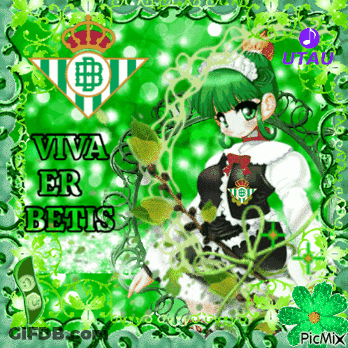 Girl With Green Hair Saying Viva Er Betis GIF