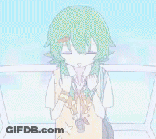 Girl With Green Hair Standing In Front Of Window Saying I'm In Love GIF