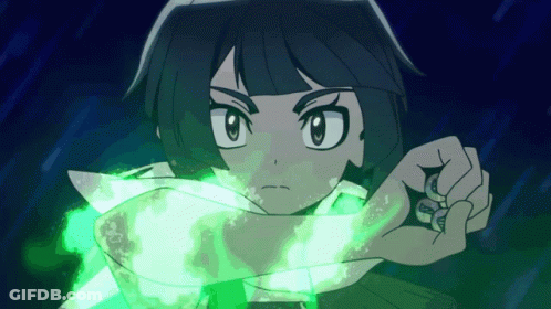 Girl With Green Light From Mouth GIF