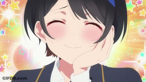Girl With Hand On Face Smiling GIF