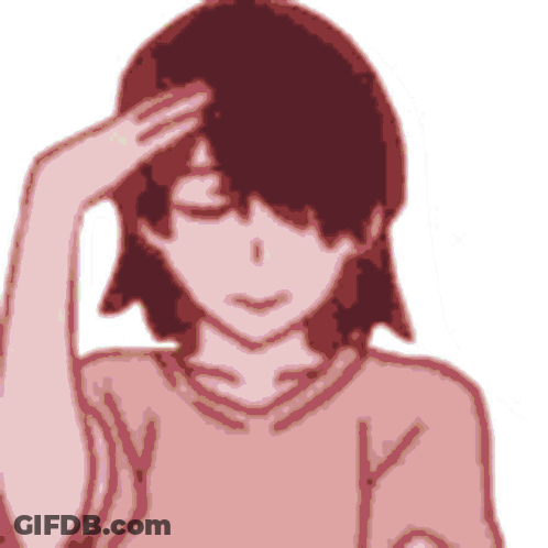 Girl With Hand On Head GIF