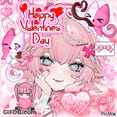 Girl With Happy Valentine's Day GIF