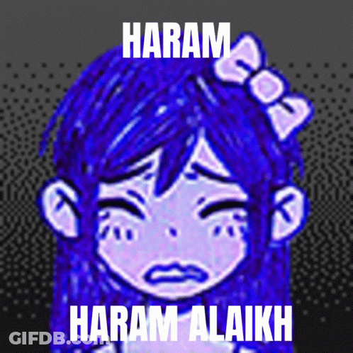 Girl With Haram Written Above GIF