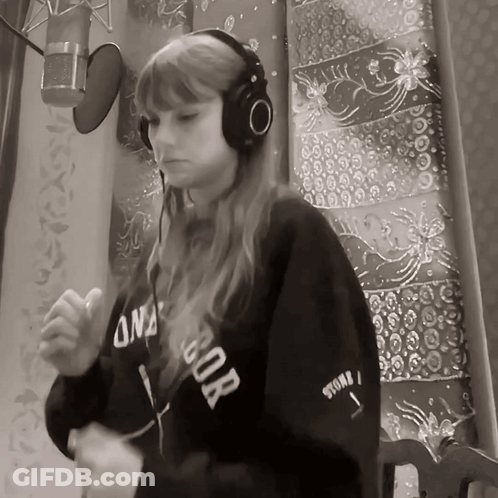 Girl With Headphones And Bob Sweatshirt GIF