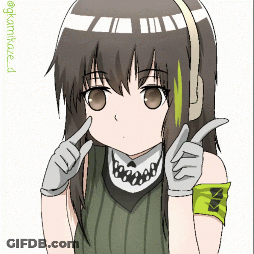 Girl With Headphones And Green Armband KK GIF