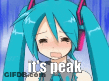 Girl With Headphones Crying It's Peak GIF