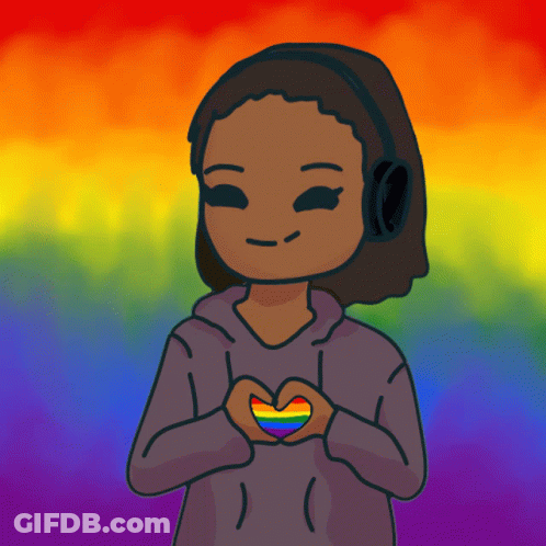 Girl With Headphones Making Heart GIF