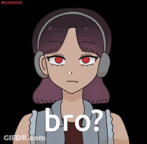 Girl With Headphones Saying Bro GIF