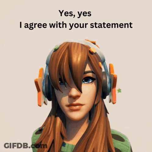 Girl With Headphones Saying Yes Yes I Agree GIF