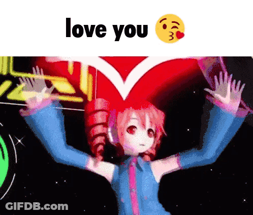 Girl With Heart Saying Love You GIF