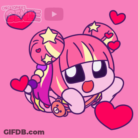 Girl With Hearts Around Her And Name Christopher's GIF