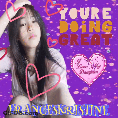 Girl With Hearts Saying You're Doing Great GIF