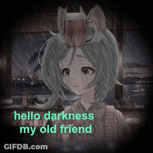 Girl With Hello Darkness My Old Friend GIF