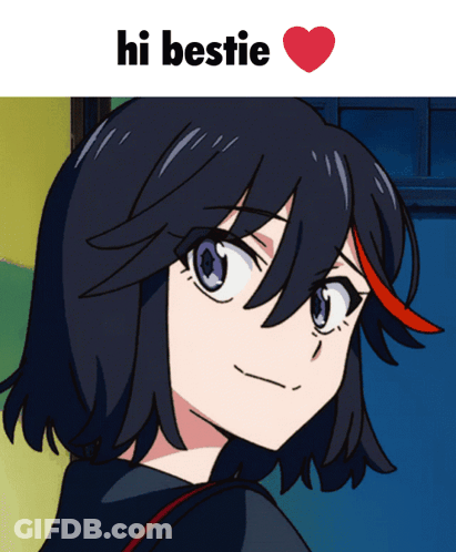 Girl With Hi Bestie Text GIF