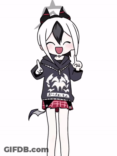 Girl With Horns And Hoodie Saying A GIF
