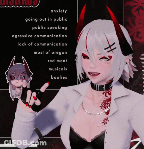 Girl With Horns Anxiety Public Speaking Aggressive Communication GIF