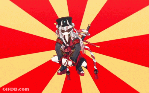 Girl With Horns Holding Sword GIF
