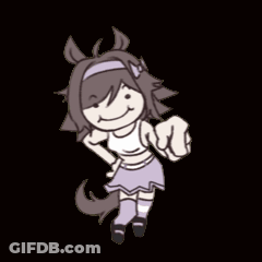 Girl With Horns Pointing GIF