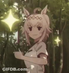 Girl With Horse Head Holding Wand GIF