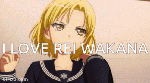 Girl With I Love Rei Wakana GIF
