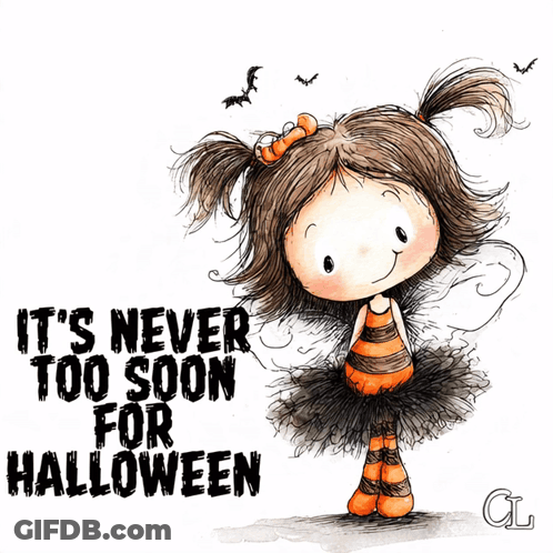 Girl With It's Never Too Soon For Halloween GIF