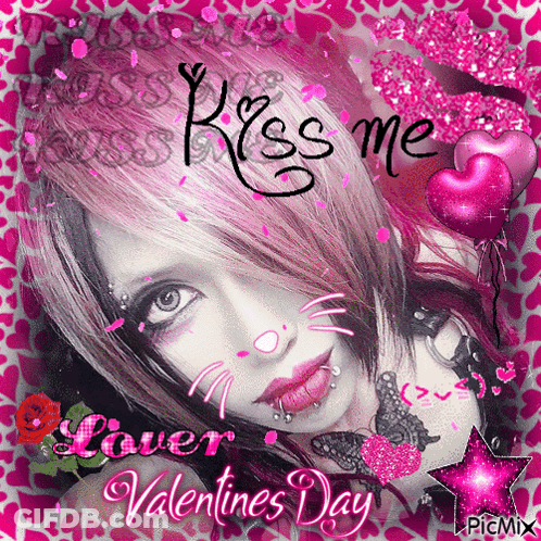 Girl With Kiss Me Lover Valentine GIF