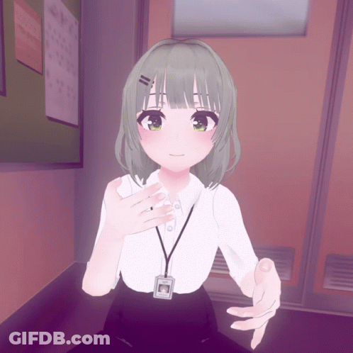 Girl With Lanyard And Her Photo GIF