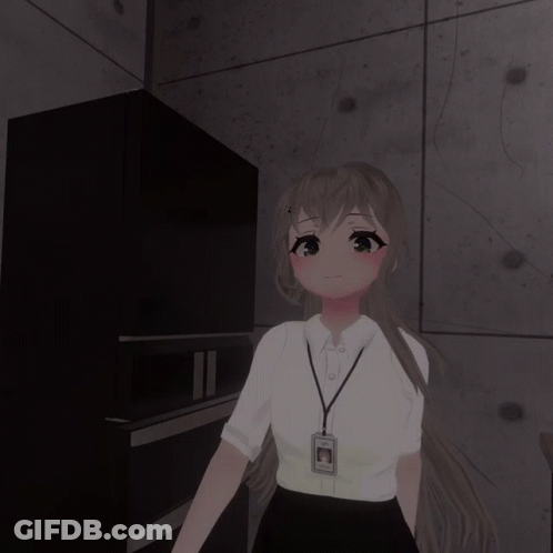 Girl With Lanyard And Name Tag Ao GIF
