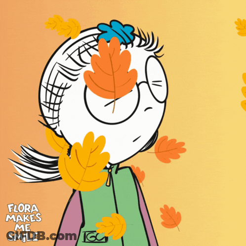 Girl With Leaves Smiling Flora GIF