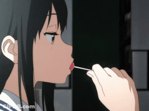 Girl With Lollipop In Mouth GIF