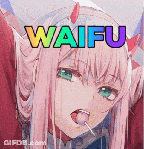 Girl With Lollipop Saying Waifu GIF