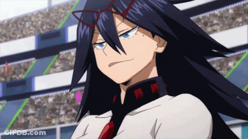 Girl With Long Black Hair And Glasses GIF