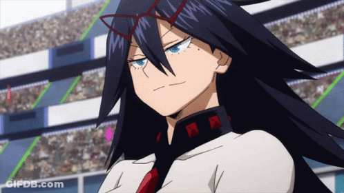 Girl With Long Black Hair And Glasses GIF