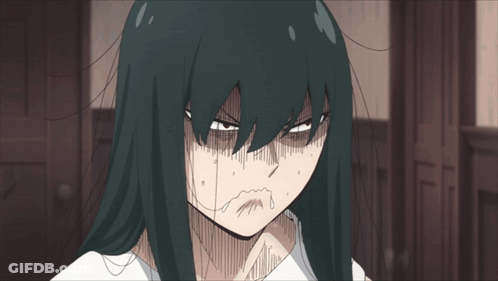 Girl With Long Black Hair And Tear GIF