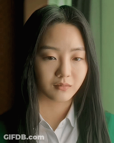 Girl With Long Black Hair And White Shirt GIF