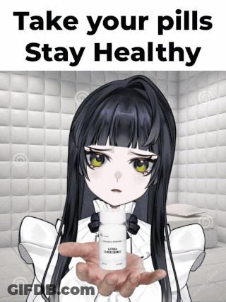 Girl With Long Black Hair Holding Lithium Carbonate GIF