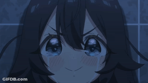 Girl With Long Black Hair In Front Of Chinese Characters GIF
