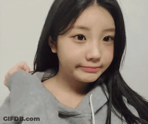 Girl With Long Black Hair In Gray Hoodie GIF
