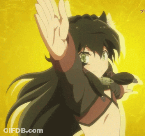 Girl With Long Black Hair Waving GIF