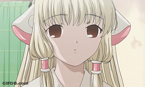 Girl With Long Blonde Hair And Pink Ears GIF