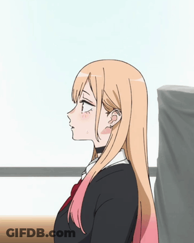 Girl With Long Blonde Hair And Pink Highlights GIF