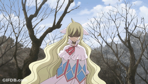 Girl With Long Blonde Hair In Front Of Trees GIF