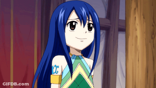 Girl With Long Blue Hair And CC Tattoo GIF