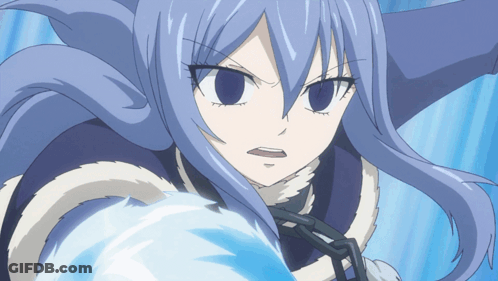 Girl With Long Blue Hair Holding Blue Object GIF