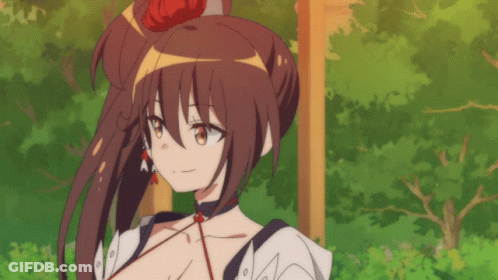 Girl With Long Brown Hair And Ponytail GIF