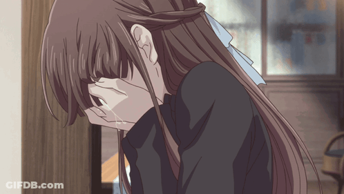 Girl With Long Brown Hair Crying GIF